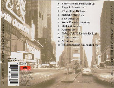 Uwe Kröger : Boulevard Der Sehnsucht (CD, Album)