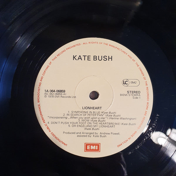 Kate Bush : Lionheart (LP, Album, Gat)
