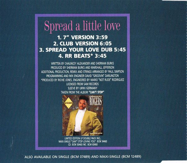 Richard Rogers : Spread A Little Love (CD, Maxi)