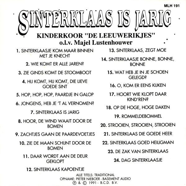 De Leeuwerikjes o.l.v. Majel Lustenhouwer : Sinterklaas Is Jarig (CD, Album)