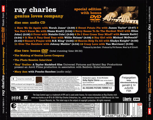 Ray Charles : Genius Loves Company (CD, Album, Copy Prot., Ltd, Spe + DVD)