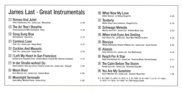 James Last : Great Instrumentals (CD, Comp, RE)