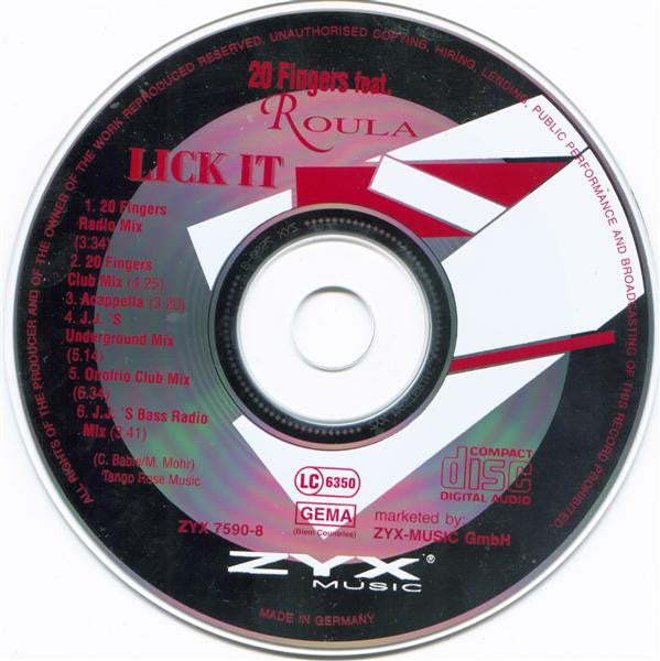20 Fingers Feat. Roula : Lick It (CD, Maxi)