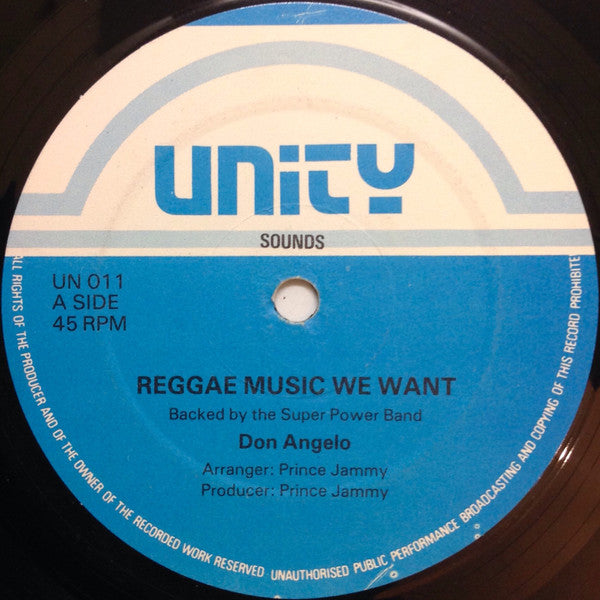 Don Angelo : Reggae Music We Want / Petty Robber (12", M/Print)