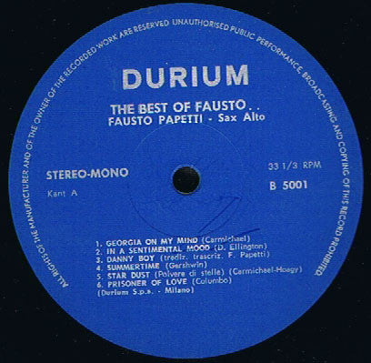 Fausto Papetti : The Best Of ... Fausto (LP, Comp)