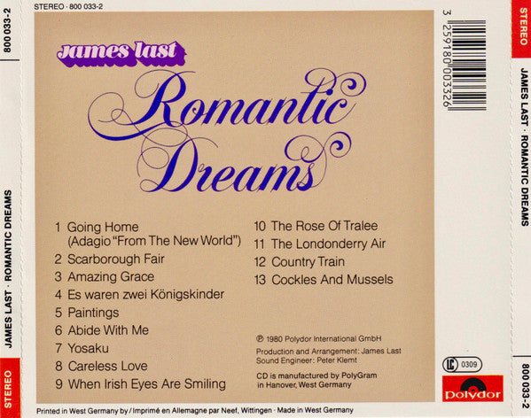 James Last : Romantic Dreams (CD, Album, RE, Red)