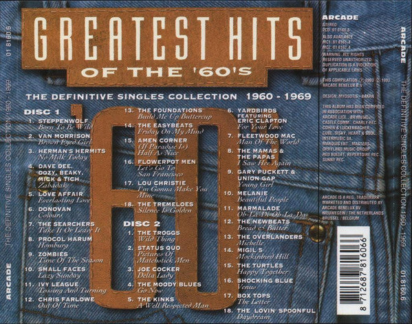 Various : Greatest Hits Of The '60's (The Definitive Singles Collection 1960-1969) (2xCD, Comp)