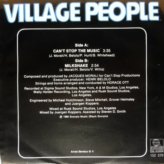 Village People : Can't Stop The Music (7", Single)