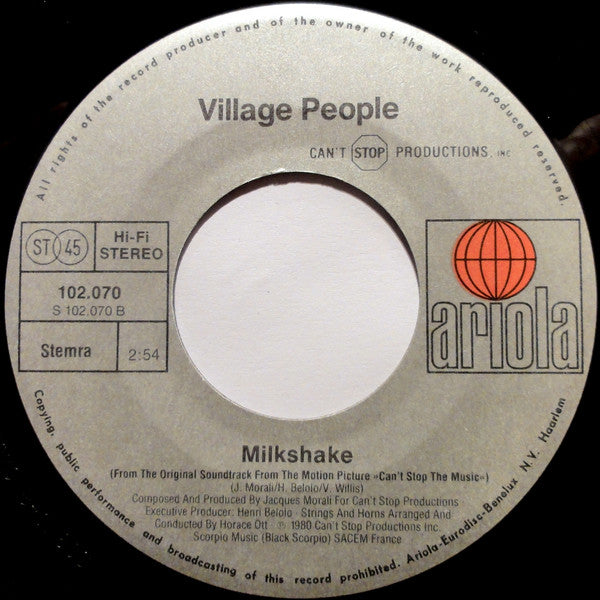 Village People : Can't Stop The Music (7", Single)