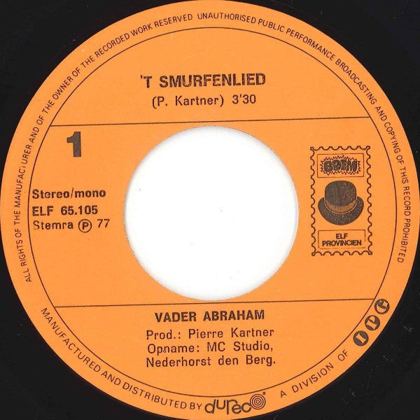Vader Abraham : ’t Smurfenlied (7", Single, RE)