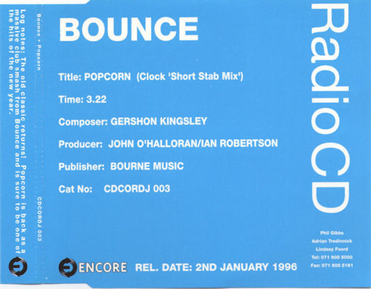 Bounce (5) : Popcorn (CD, Single, Promo)