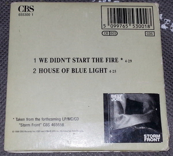 Billy Joel : We Didn't Start The Fire (CD, Mini, Single)