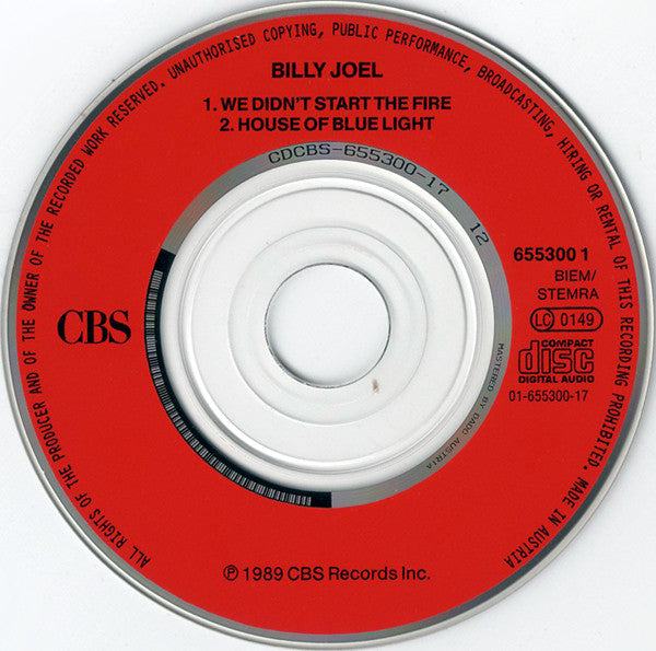 Billy Joel : We Didn't Start The Fire (CD, Mini, Single)