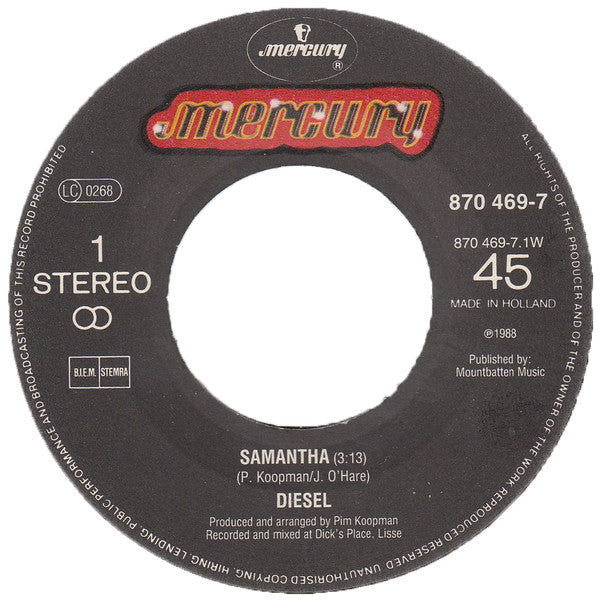 Diesel (5) : Samantha (7", Single)