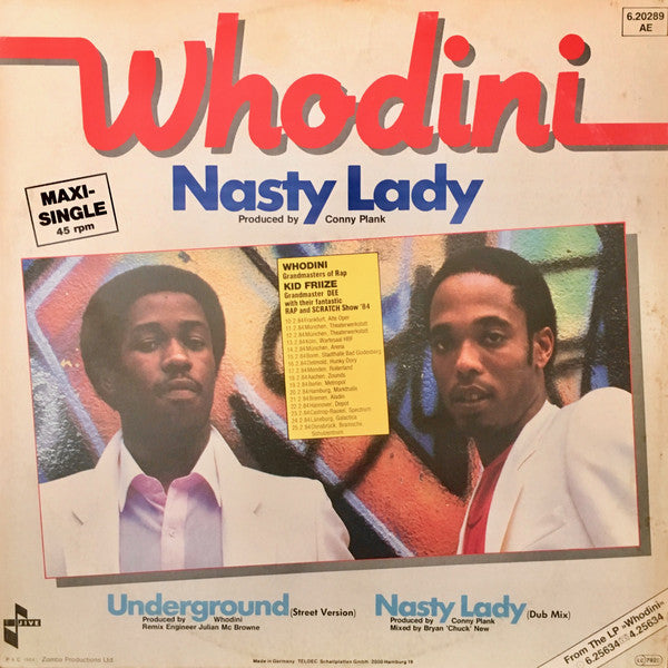 Whodini : Nasty Lady (12", Maxi)