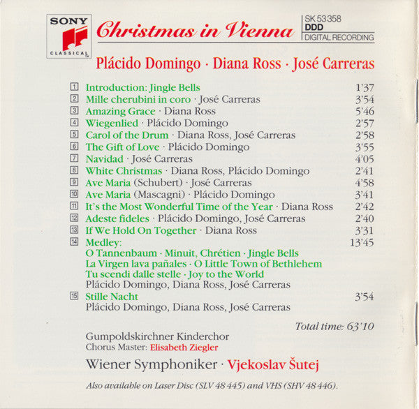 Plácido Domingo* • Diana Ross • José Carreras : Christmas In Vienna (CD, Album)
