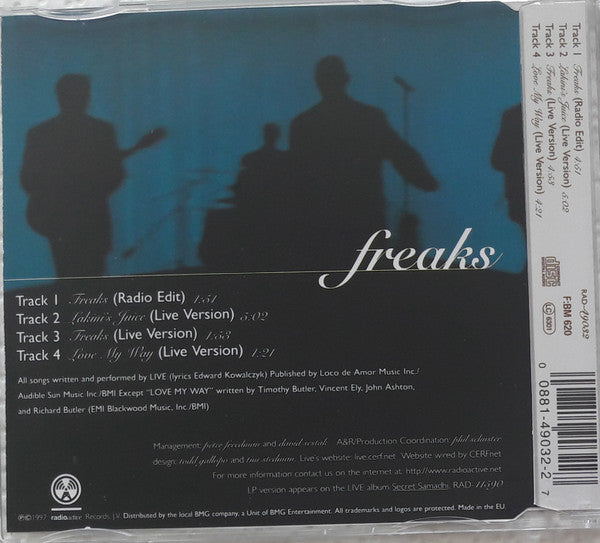 Live : Freaks (CD, Single)