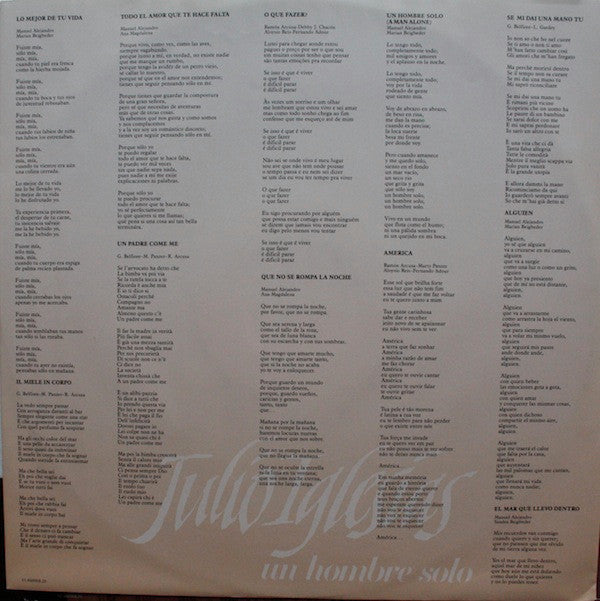 Julio Iglesias : Un Hombre Solo (LP, Album)