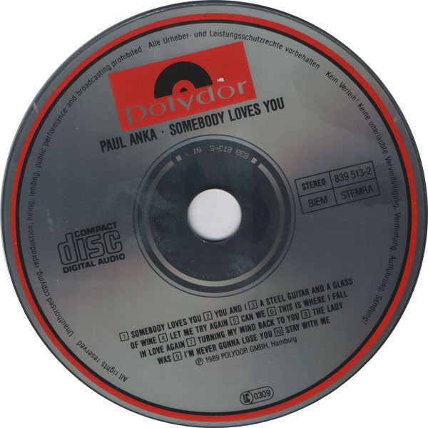 Paul Anka : Somebody Loves You (CD, Album)
