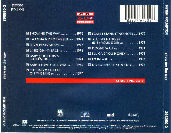 Peter Frampton : Show Me The Way (CD, Comp, RE)