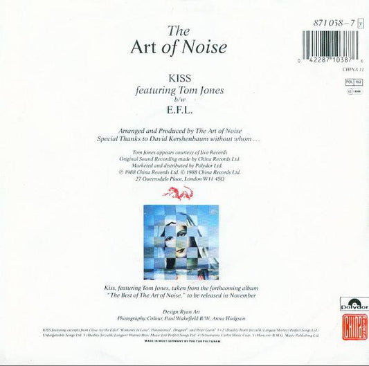 The Art Of Noise Featuring Tom Jones : Kiss (7", Single)