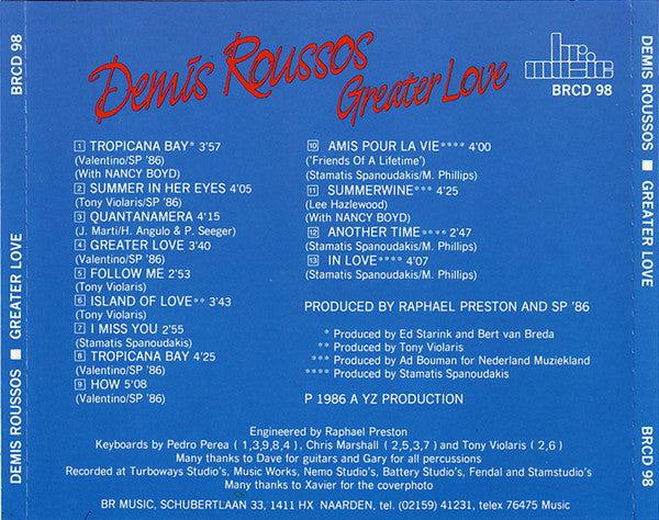 Demis Roussos : Greater Love (CD, Album)
