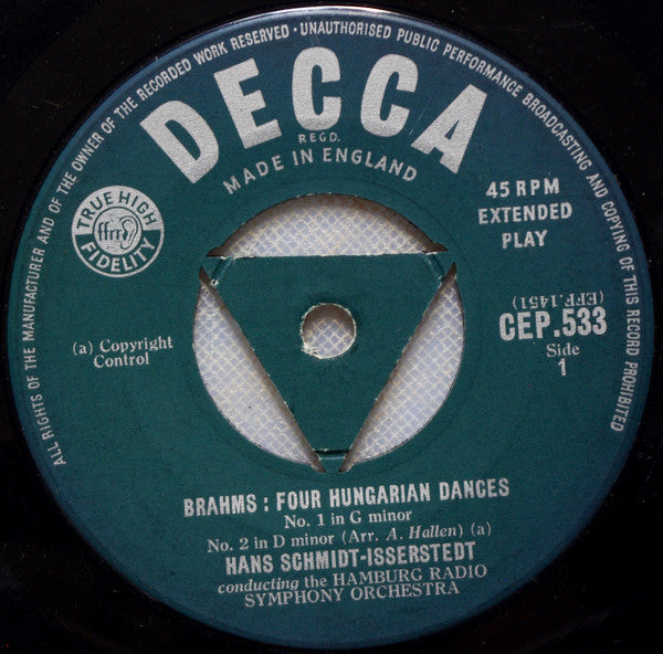 Hans Schmidt-Isserstedt : Four Hungarian Dances (7", EP)