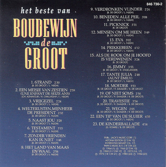 Boudewijn de Groot : Het Beste Van Boudewijn De Groot (CD, Comp)
