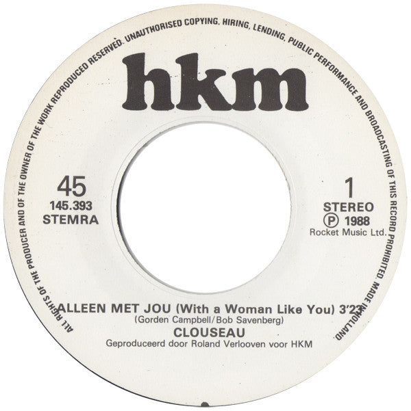 Clouseau : Alleen Met Jou (7", Single)
