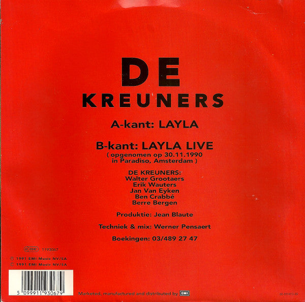 De Kreuners : Layla (7", Single, RE)