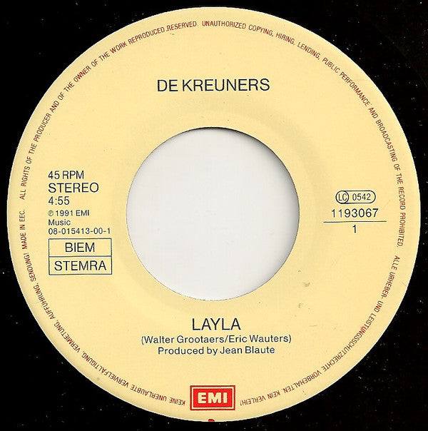 De Kreuners : Layla (7", Single, RE)