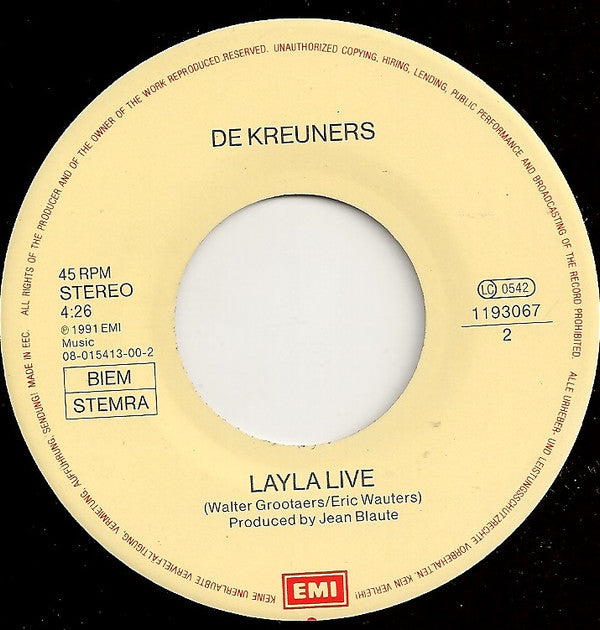 De Kreuners : Layla (7", Single, RE)