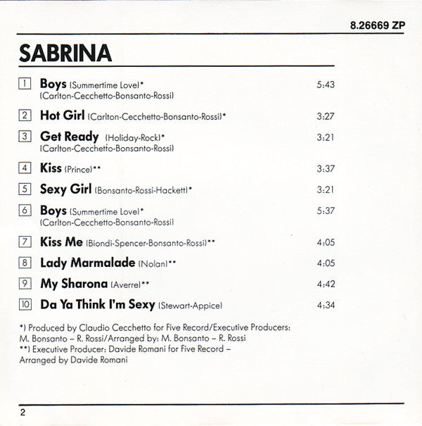 Sabrina : Sabrina (CD, Album)