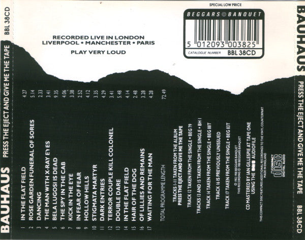 Bauhaus : Press The Eject And Give Me The Tape (CD, Album, RE)