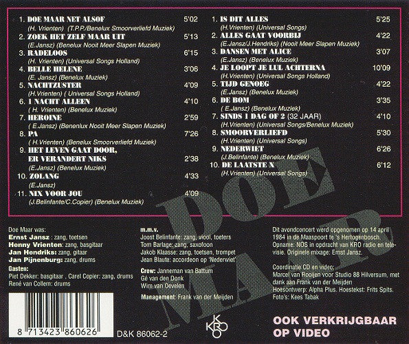 Doe Maar : Het Afscheidsconcert (2xCD, Album)
