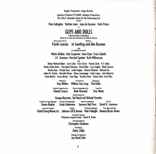 "Guys And Dolls" New Broadway Cast : Guys And Dolls (CD, Album)