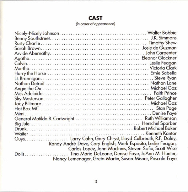 "Guys And Dolls" New Broadway Cast : Guys And Dolls (CD, Album)