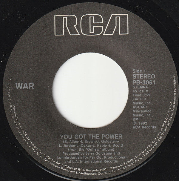 War : You Got The Power (7", Single)
