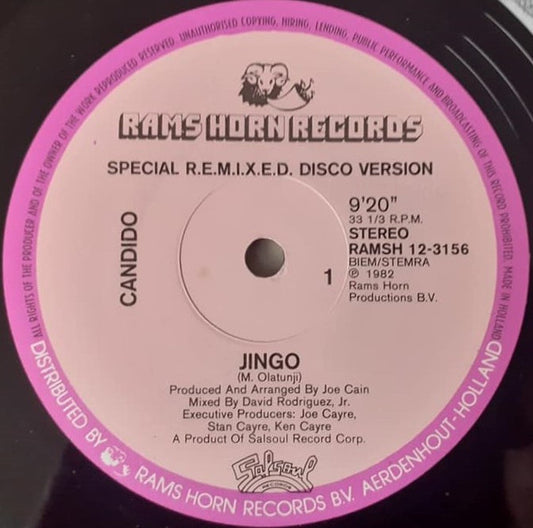 Candido : Jingo / Dancin' And Prancin' (12", Single)