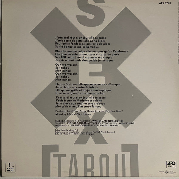 Plastic Bertrand : Sex Tabou (12", Maxi)