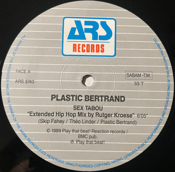 Plastic Bertrand : Sex Tabou (12", Maxi)