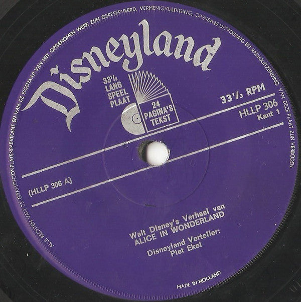 Piet Ekel : Het Verhaal Van Alice In Wonderland (7")
