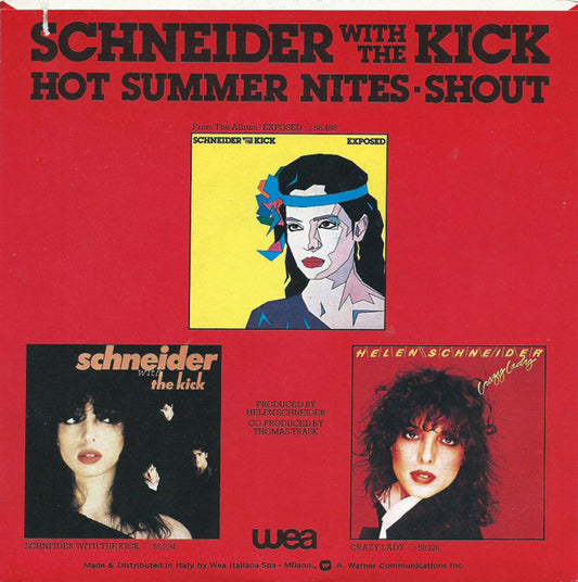 Helen Schneider With The Kick (2) : Hot Summer Nites (7", Single)