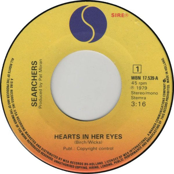 The Searchers : Hearts In Her Eyes (7", Single)