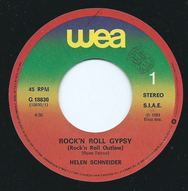 Helen Schneider : Rock'N Roll Gypsy (7")