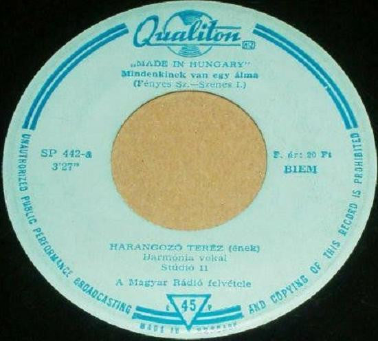 Harangozó Teréz : Mindenkinek Van Egy Álma (7", Single, Mono)