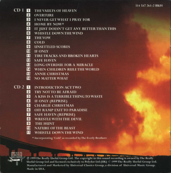 Andrew Lloyd Webber & Jim Steinman / Various : Whistle Down The Wind (Original Cast Recording) (2xCD, Album)