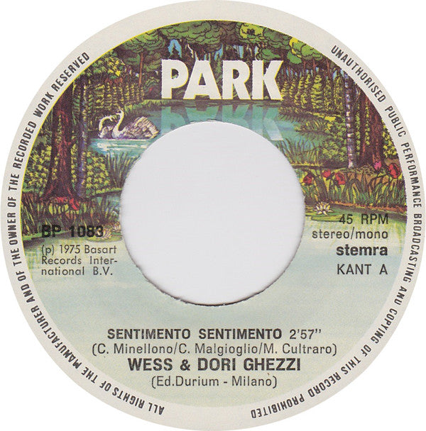 Wess And Dori Ghezzi : Sentimento Sentimento (7", Single)