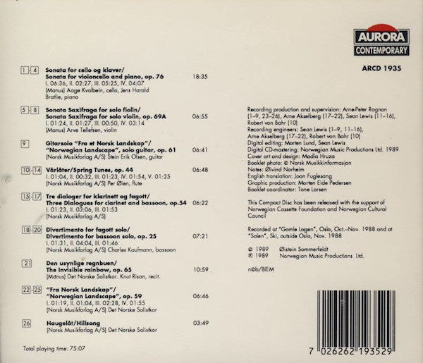 Øistein Sommerfeldt : Fra Norsk Landskap (CD, Album)