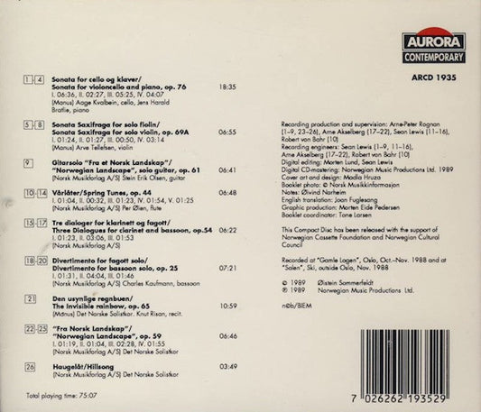 Øistein Sommerfeldt : Fra Norsk Landskap (CD, Album)